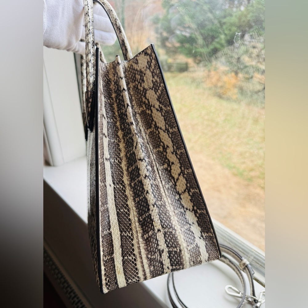 Set of 2 Michael Kors Snakeskin tote with Matching Long Wallet Shoulder Strap - Picture 7 of 15